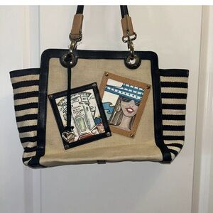 Brighton Fashionista “Laguna” Striped Canvas Purse